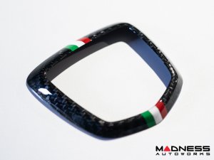FIAT 500 ABARTH Rear Emblem Trim - Carbon Fiber - Italian Racing Stripe